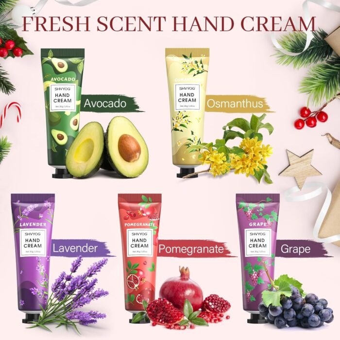 SHVYOG 28PCS Hand Cream Gift Set, Christmas Gifts Stocking Stuffers for Women, Bridesmaid Gifts Travel Size Hand Lotion for Dry Cracked Hands, Mini Hand Lotion Bulk, 28 x 30ml - Image 6