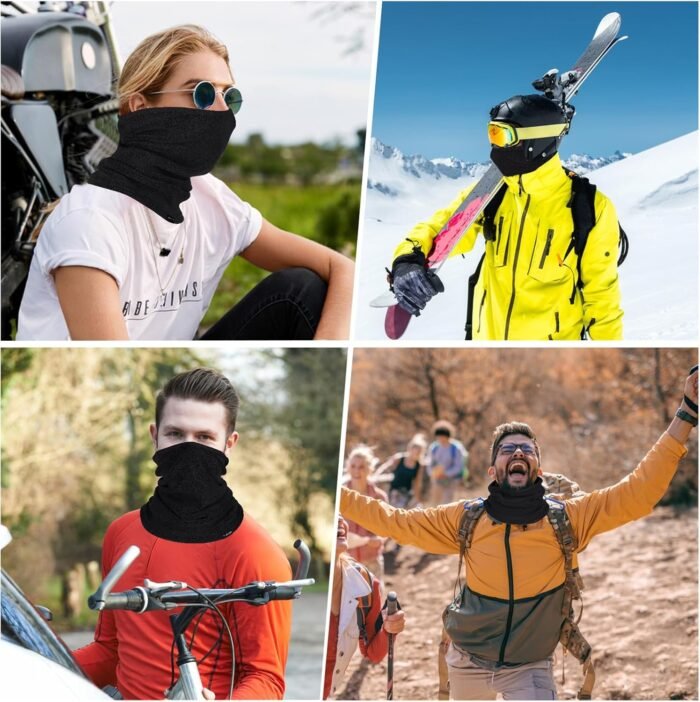 Winter Neck Warmer Fleece Neck Gaiter for Skiing Motorcycle Bike Jogging Running Outdoor Sports for Men & Women - Image 7