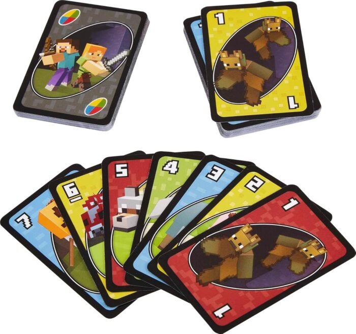 Mattel Games UNO Minecraft Card Game for Family Night with Minecraft-themed Graphics in a Collectible Tin for 2-10 Players (Amazon Exclusive) - Image 6