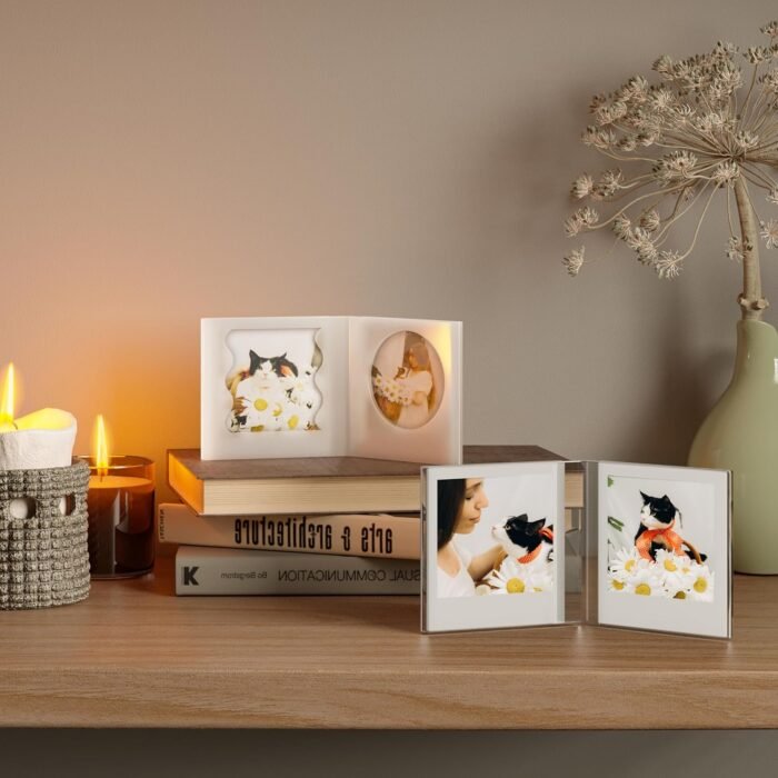 WINKINE Polariod Frame for Photos 4.2''x3.5'', Polaroid Frames fits i-Type/600/SX-70 Films, Acrylic Polaroid Picture Frames, Polaroid Film Instax Frames Desktop, Polaroid Photo Frame for Tabletop - Image 3