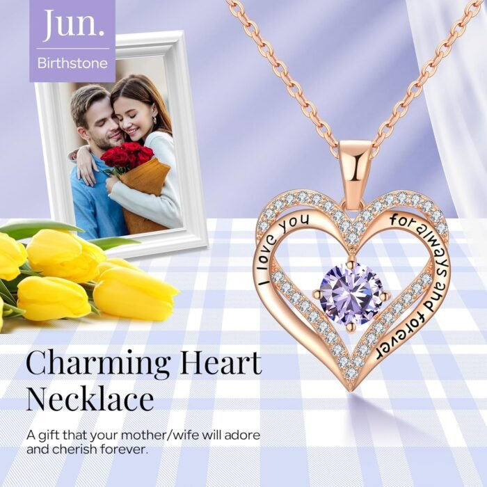 18K Rose Gold Necklaces for Women Birthday Gifts for Women Jewelry for Women Birthday Gifts for Wife Girlfriend Daughter Wife Birthday Gifts for Anniversary Mothers Day Christmas Valentines Gifts - Image 3