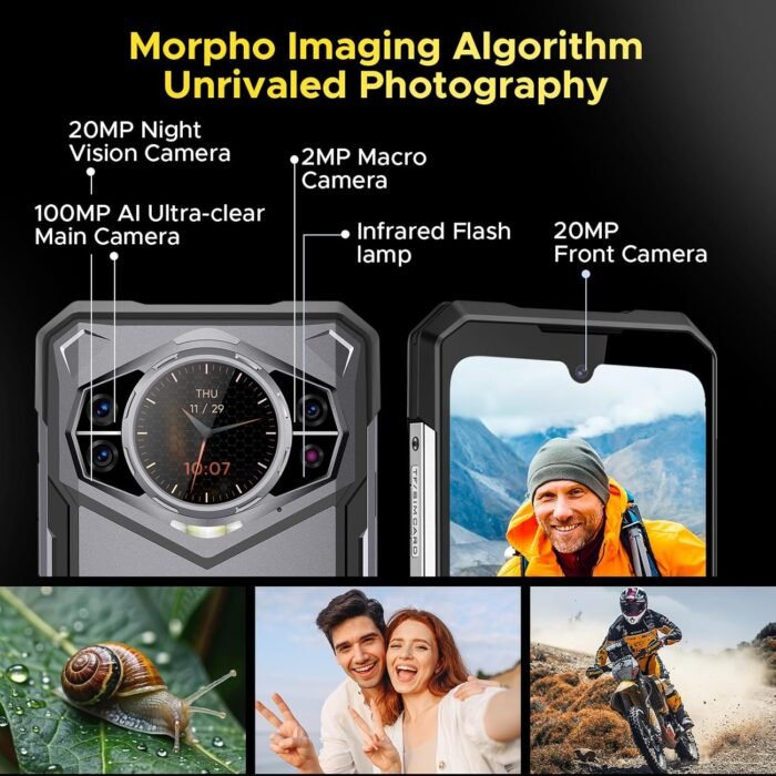 DOOGEE S200 5G Rugged Smartphone with 6.72” FHD+1.32" Dual Screen,10100mAh/33W Rugged Phone Unlocked,32 GB+256 GB Cell Phone, Android 14,100 MP Camera/Fingerprint ID/Face Unlock/NFC/GPS - Image 9