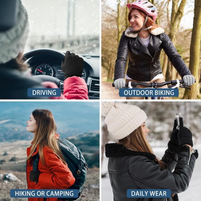 Premillow Winter Gloves Womens, Touchscreen Gloves for Women, Warm Gloves with Elastic Cuff Knit Gloves for Cold Weather - Image 5