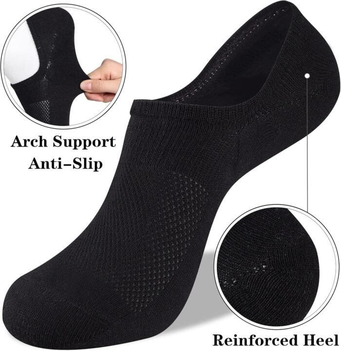 Heatuff No Show Socks Womens Cotton Low Cut Non Slip Casual Socks Invisible Flat Boat Liner Socks (6/9 Pairs) - Image 5
