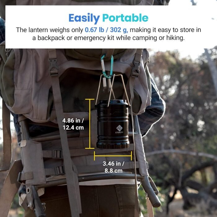 Etekcity Lantern Camping Essentials , Led Flashlight for Power Outages, Battery Operated Lights for Emergency Supplies, Survival Kit and Gear for Hurricane, 2 Pack, Black - Image 3