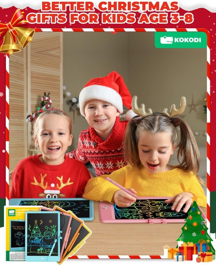KOKODI LCD Writing Tablet, 10 Inch Colorful Toddler Doodle Board Drawing Tablet, Erasable Reusable Electronic Drawing Pads, Educational and Learning Toy for 3-6 Years Old Boy and Girls - Image 8