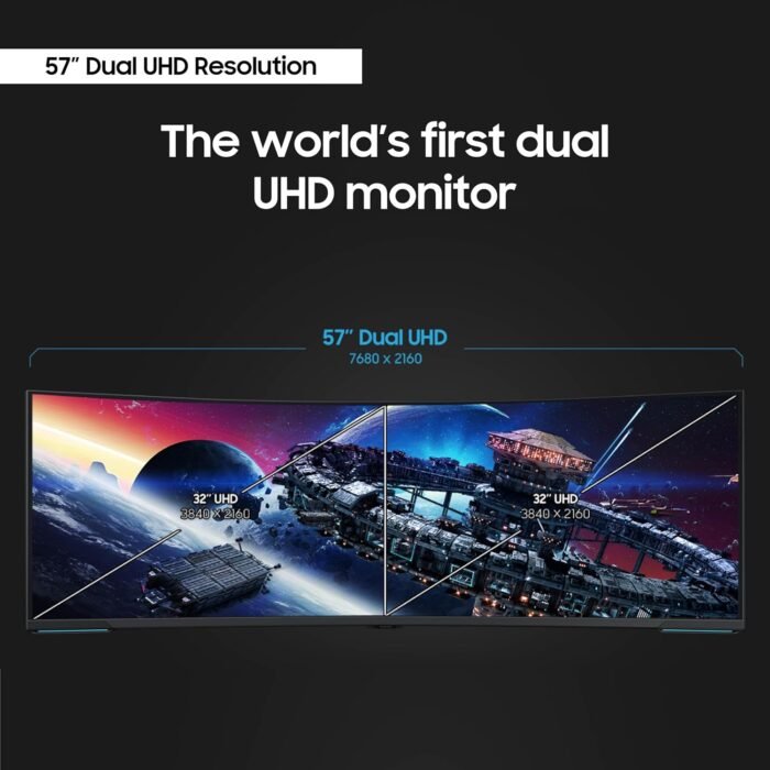 SAMSUNG 57" Odyssey Neo G9 Series Dual 4K UHD 1000R Curved Gaming Monitor, 240Hz, 1ms with DisplayPort 2.1, Quantum Mini-LED, DisplayHDR 1000, AMD FreeSync Premium Pro, LS57CG952NNXZA, 2023 - Image 5