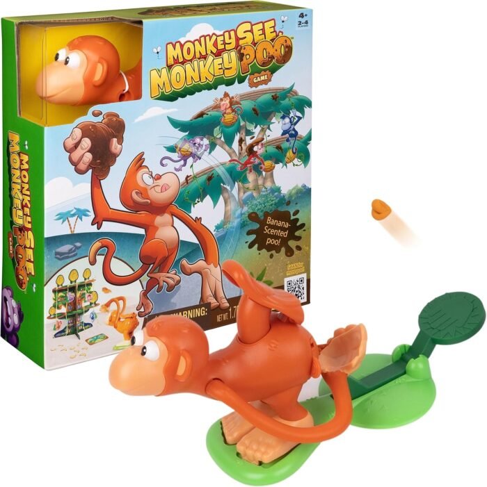 Spin Master Games, Monkey See Monkey Poo Game, Fun Games, Sensory Toys, Family Games, Funny Gifts, Christmas Gifts for Kids, for Ages 4+