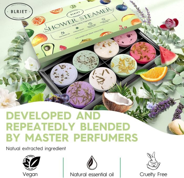 Shower Steamers Aromatherapy Stocking Stuffers Christmas Gifts for Women 8 PCS, Shower Bombs Gifts for Mom with Lavender Fruit Natural Essential Oils, Self Care Gifts for Women & Lover - Image 4