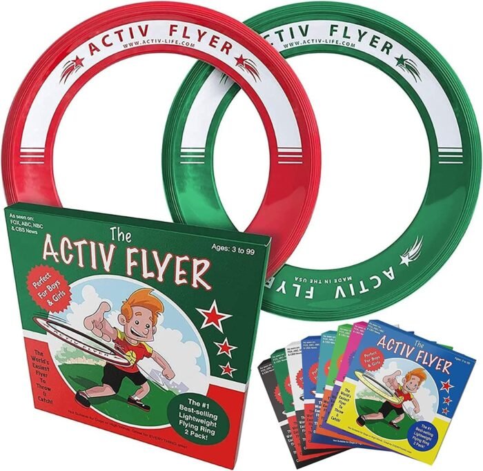 Activ Life Kid’s Flying Rings [2 Pack] They Fly Straight & Don’t Hurt! 80% Lighter Than Standard Frisbees - Replace Screen Time with Healthy Family Fun - Get Outside & Play! Proudly Made in The USA