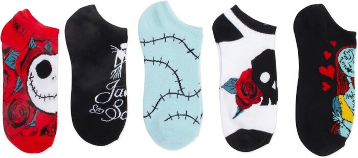 Disney Women's Nightmare Before Christmas 5 Pack No Show Socks - Image 5