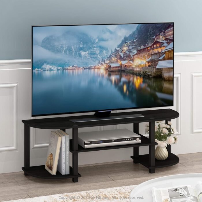 Furinno Turn-S-Tube Wide TV Entertainment Center, Espresso/Black - Image 3