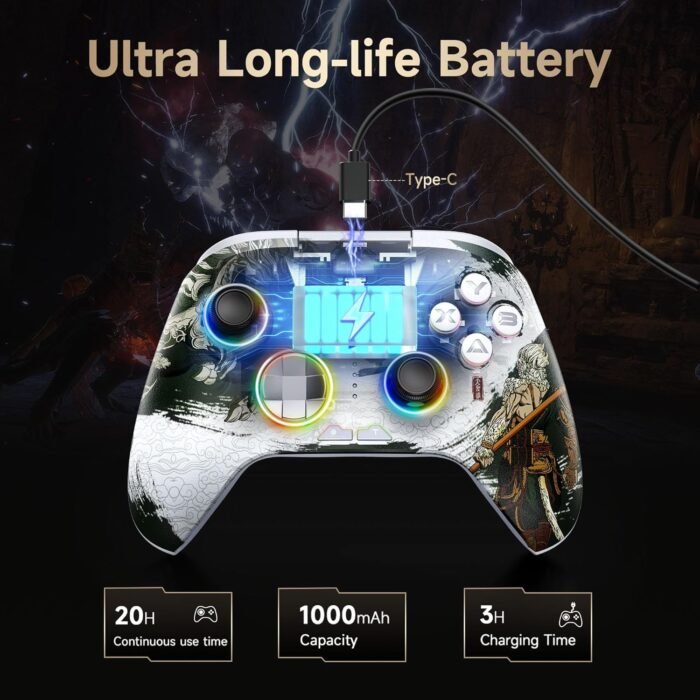 EasySMX X15 PC Controller - Enhanced Wireless Bluetooth Controller with Hall Joysticks/Hall Triggers/RGB Lighting - No Stick Drift, No Dead Zone - Work for Windows PC, Android, Steam and Switch - Image 6