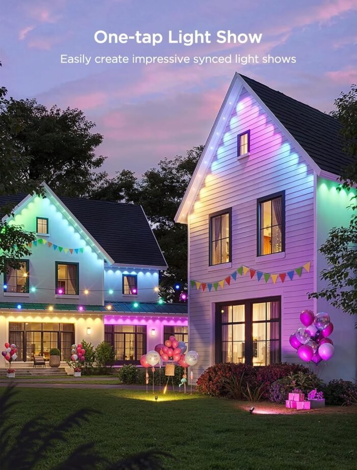 Govee Permanent Outdoor Lights 2, 100ft RGBIC Outdoor Lights with 72 LED Lights, IP67 Waterproof, 100 Scene Modes with 40lm White for Christmas Decorations, Works with Alexa, Google Assistant, Black - Image 5