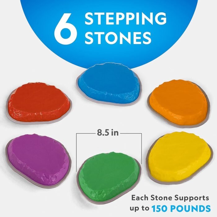 NATIONAL GEOGRAPHIC Stepping Stones for Kids – Durable Non-Slip Stones Encourage Toddler Balance & Gross Motor Skills, Indoor & Outdoor Toys, Balance Stones, Obstacle Course (Amazon Exclusive) - Image 2