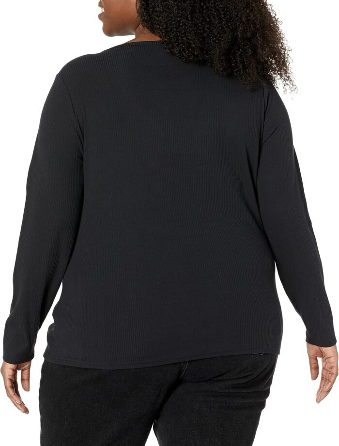 Amazon Essentials Women's Slim-Fit Layering Long Sleeve Knit Rib V-Neck (Available in Plus Size), Pack of 2 - Image 7