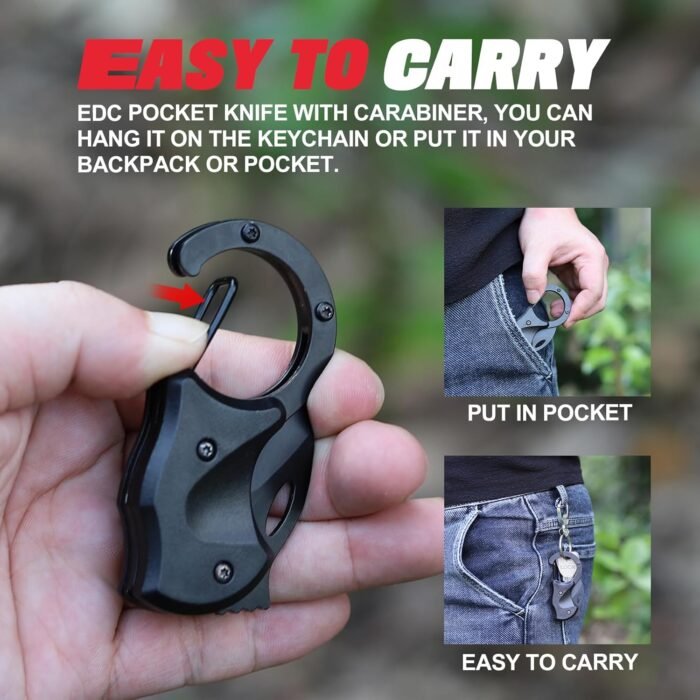 Christmas Stocking Stuffers Gifts for Men Dad Brother, Small Pocket Knife, Keychain, EDC Gadgets for Everyday Carry, Gifts Idea for Men, Unique Gifts for Camping Fishing Hiking, Dad Stocking Stuffers - Image 5