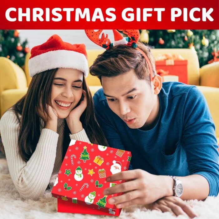 HAPPYPOP Christmas Gifts Stocking Socks for Teens - Christmas Red Snowman Socks Xmas Stocking Stuffers for Women Men With Greeting Card - Image 3