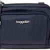 Baggallini Triple Zip with RFID Front Wallet - 8'x6' Crossbody Bag for Women Convertible Fanny Pack Belt Bag Water-Resistant