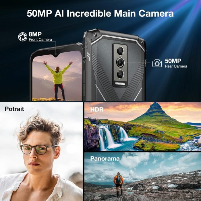 DOOGEE Blade 10 Pro Rugged Phone,10.7mm Ultra-Thin,16GB+256GB Rugged Smartphone,Android 14 Octa Core,6.56" HD+90Hz,50MP+8MP,IP68/IP69K Waterproof Phone,Widevine L1,NFC/Face Unlock - Image 6