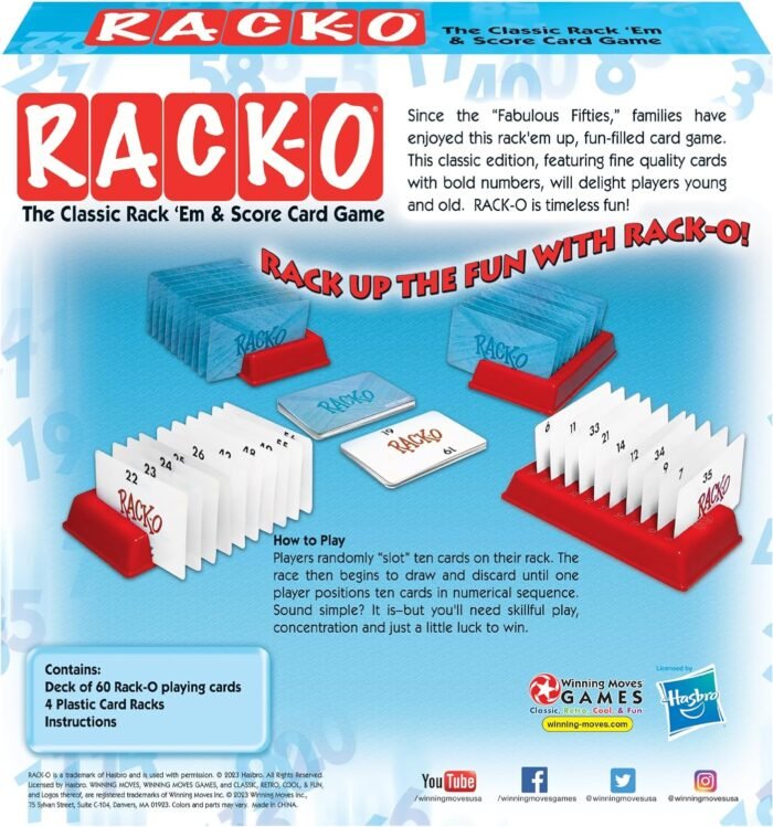 Winning Moves Rack-O Retro Game Games USA, Classic Tabletop Game Enjoyed by Families Since The 1950's! Ages 8+, 2-4 Players (6122) - Image 3