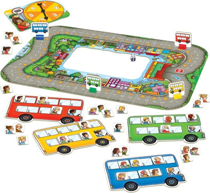 Orchard Toys Moose Games Bus Stop Game. A Fun Introduction to Addition and Subtraction. Pick up and Drop Off Passengers on Your Bus. for Ages 4-8 and for 2-4 Players - Image 2