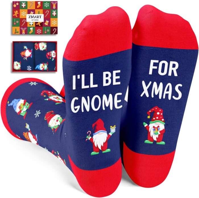 Zmart Christmas Gifts Stocking Socks for Men Women - Secret Santa Socks Gonme Gifts for Teens, Xmas Stocking Stuffers for Dad Mom