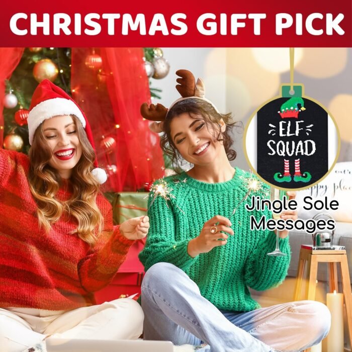 Zmart Christmas Gifts Stocking Socks for Women Men - Secret Santa Socks Xmas Stocking Stuffers for Teens, Elf Socks Elf Gifts for Dad Mom - Image 4