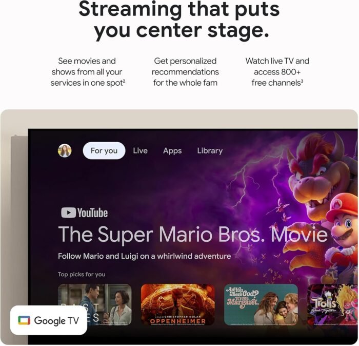 Google TV Streamer 4K - Fast Streaming Entertainment on Your TV with Voice Search Remote - Watch Movies, Shows, Live TV, and Netflix in 4K HDR - Smart Home Control - 32 GB of Storage - Porcelain - Image 4