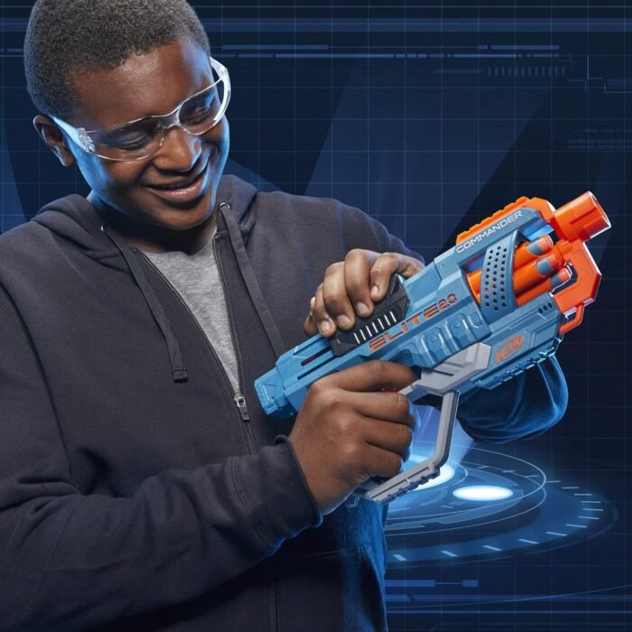 NERF Elite 2.0 Commander RD-6 Dart Blaster, 12 Darts, 6-Dart Rotating Drum, Outdoor Toys, for Kids, Ages 8+ - Image 3