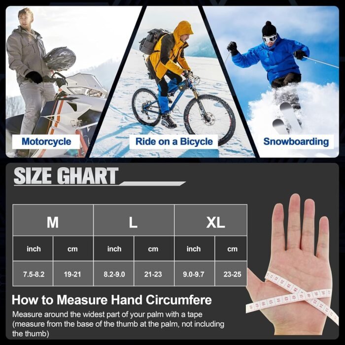 Winter Gloves Touchscreen Gloves Cold Weather Windproof Gloves Warm Thermal Gloves for Running Cycling Outdoor Activities for Men and Women - Image 6