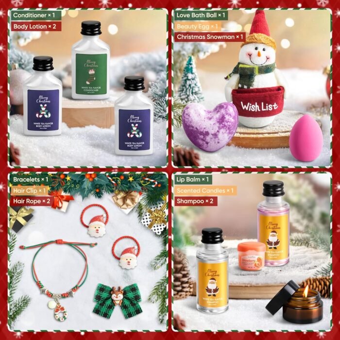 Advent Calendar 2024, 24PCS Holiday Beauty Advent Calendar, Spa Gift Set, Bath & Body Care, 24 Days of Countdown Calendar-Limited Edition Christmas Gifts Skincare Sets for Teen Girls and Women Gift (Pink) - Image 2
