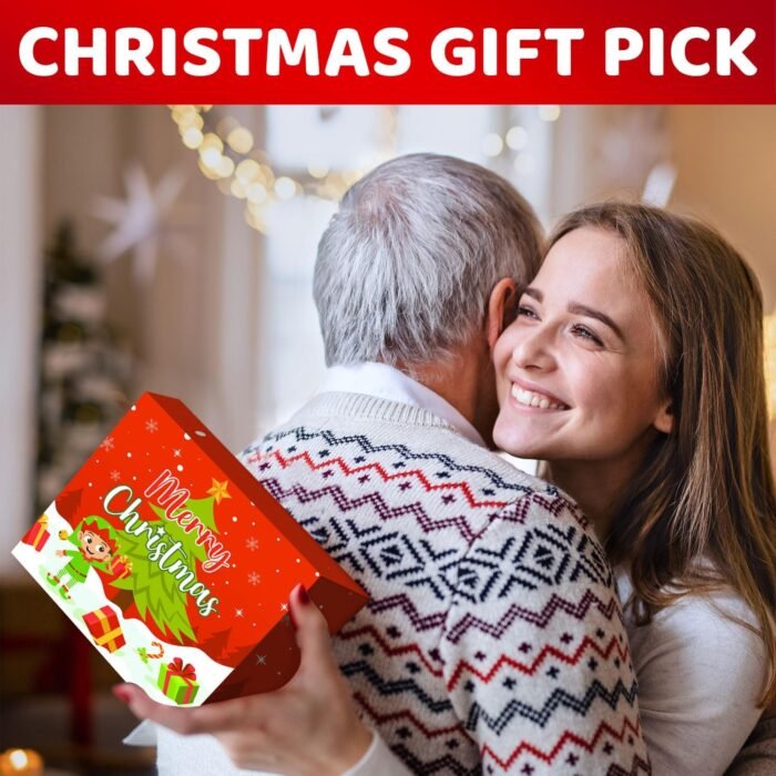 HAPPYPOP Christmas Gifts Stocking Socks for Men - Secret Santa Socks Xmas Stocking Stuffers for Him Red - Image 2