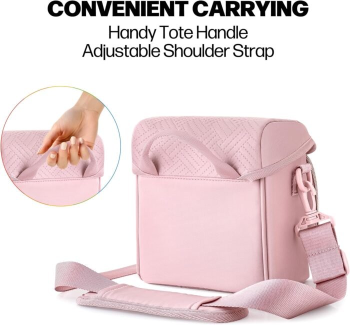 Camera Sling Bag Compatible with Polaroid Now 2nd Generation I-Type, Now+ 2nd Gen I-Type, Now, Now+, OneStep Instant Camera, Camera Crossbody Bag with Adjustable Strap, Pink(Empty Bag) - Image 5