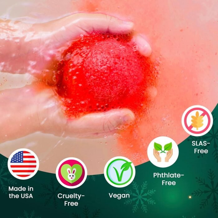 Christmas Bath Bomb for Kids with Surprise Bath Toys Inside (Gift Set) - Christmas Gifts & Stocking Stuffers for Kids, Boys and Girls - Holiday Bubble Bath with Cheerful Scent, USA Made by Two Sisters - Image 7