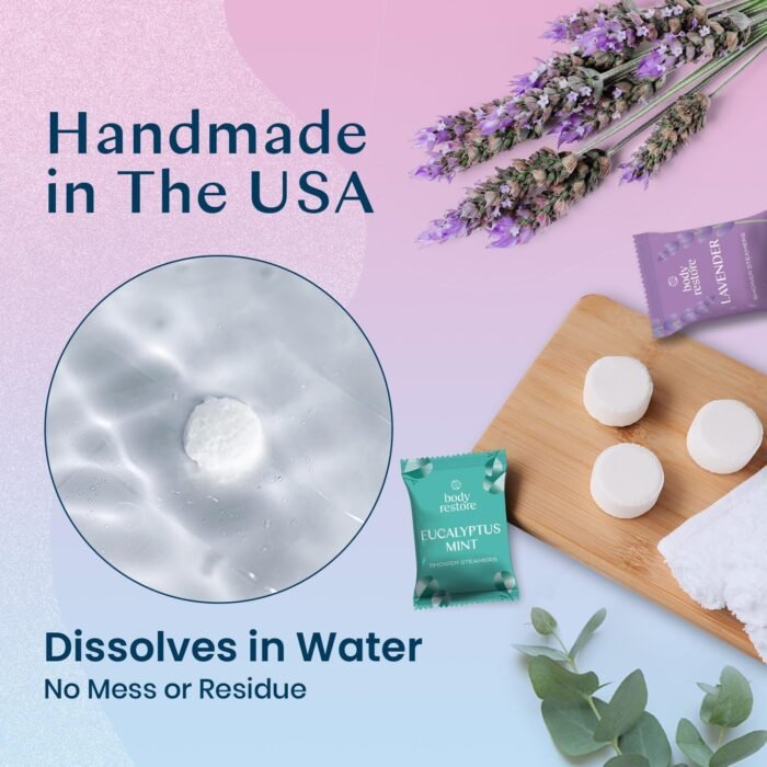 Body Restore Shower Steamers Aromatherapy 6 Pack - Christmas Gifts for Women, Stocking Stuffers, Birthday Gifts for Mom, White Elephant Gift, Travel Essentials, Bath Bombs - Bloom - Image 5