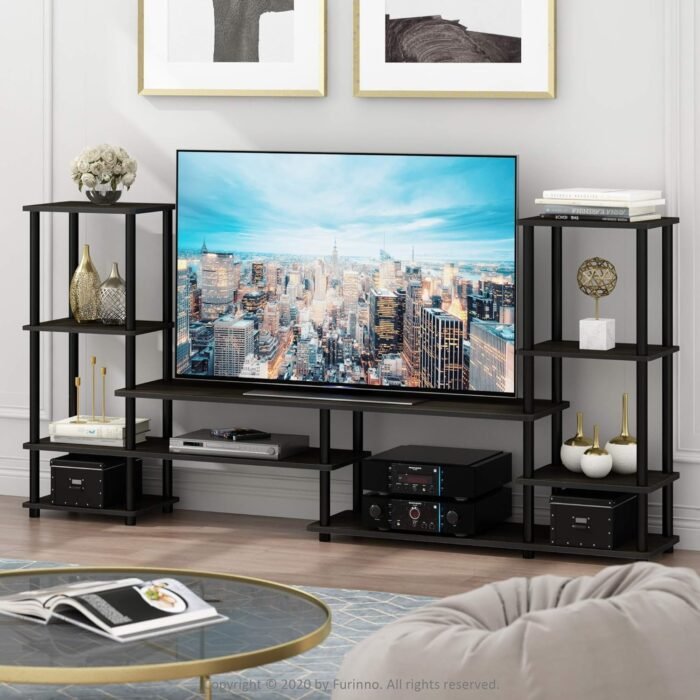 FURINNO Turn-N-Tube Grand Entertainment Center, Espresso/Black - Image 3