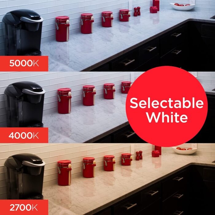 UltraPro 24 inch Hardwired Under Cabinet Lights, 3 Color Settings - 2700K/4000K/5000K - Warm White, Cool White, and Daylight, Under Cabinet Lighting, Dimmable Under Counter Lights for Kitchen, 45368 - Image 6