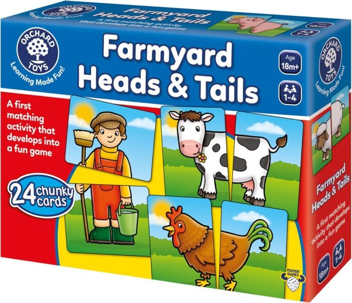 Orchard Toys Moose, Farmyard Heads & Tails Game. A First Matching Activity That develops into a Fun Game. 24 Chunky Cards. Age 18 Months+. 1-4 Players - Image 8