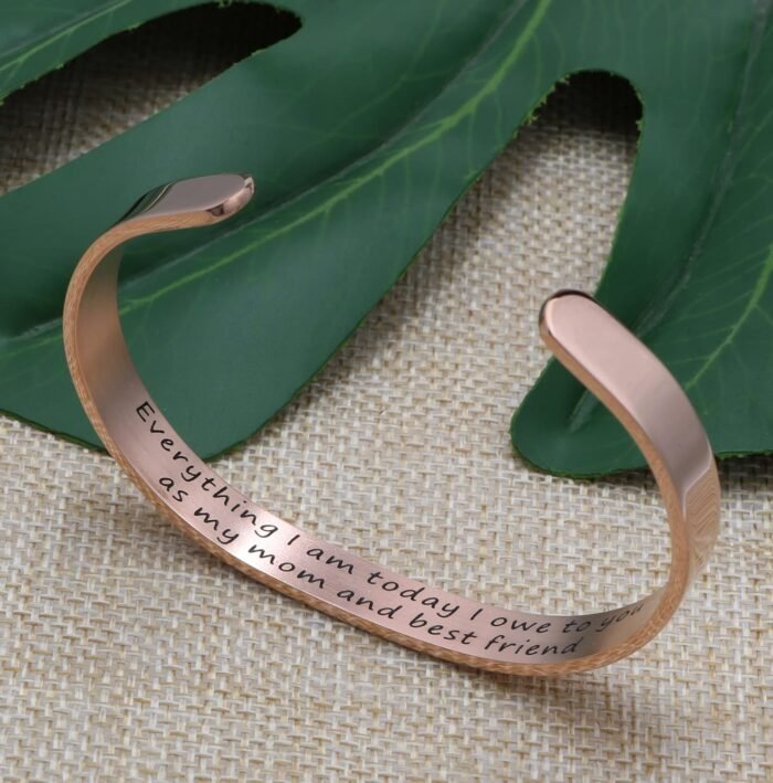 JoycuFF Bracelets for Women Birthday Graduation Christmas Anniversary Silver Rose Gold Cuff Bracelets Jewelry Gifts for Women - Image 4