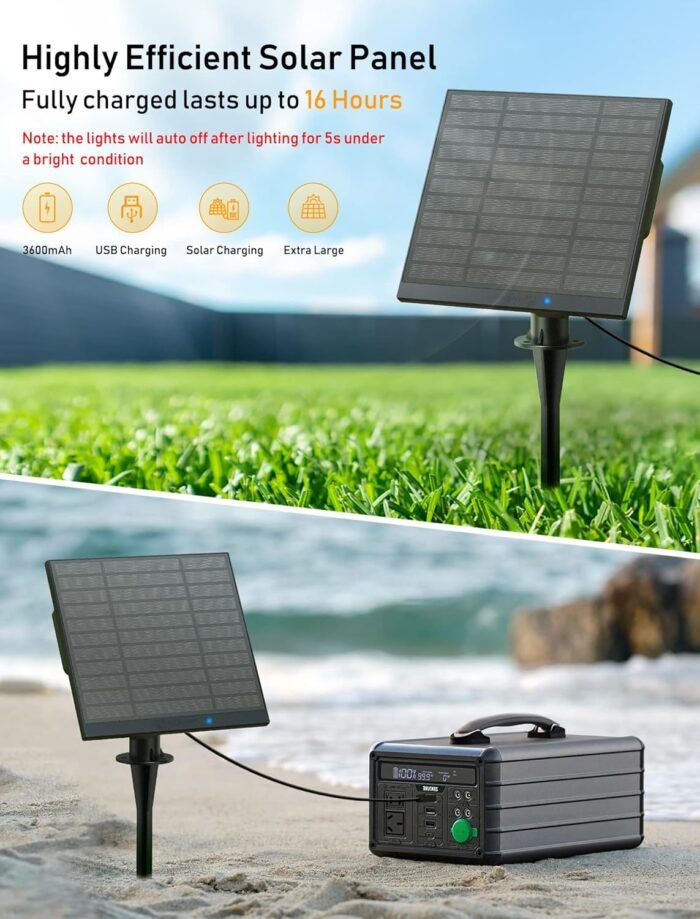 Brightown 58FT Solar String Lights Outdoor with Remote Cable Ties and Hooks, Commercial Grade Patio Lights with 26 LED Shatterproof Bulbs, 3 Light Modes Hanging Light for Backyard Party Decor - Image 5