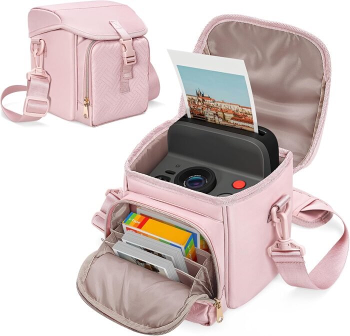 Camera Sling Bag Compatible with Polaroid Now 2nd Generation I-Type, Now+ 2nd Gen I-Type, Now, Now+, OneStep Instant Camera, Camera Crossbody Bag with Adjustable Strap, Pink(Empty Bag) - Image 2