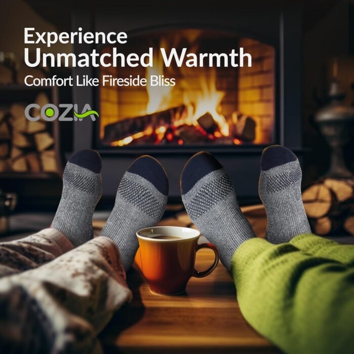 Merino Wool Socks Casual Warm Socks for Winter Cozy Boot Socks for Men & Women - Image 2