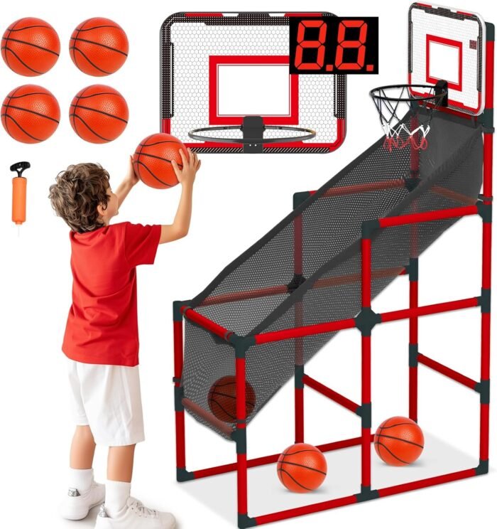 TOY Life Arcade Basketball Game Indoor, Basketball Arcade Game Indoor, Indoor Basketball Hoop for Kids 8-12, Arcade Games for Kids, Indoor Basketball Hoop Arcade, Toys for Kids Ages 5-7 Boys