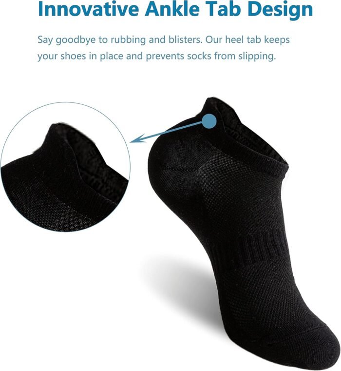 Irisbear Ankle Socks for Women, Running Athletic Low Cut Tab Socks Sports No Show Socks 6-Pairs - Image 3