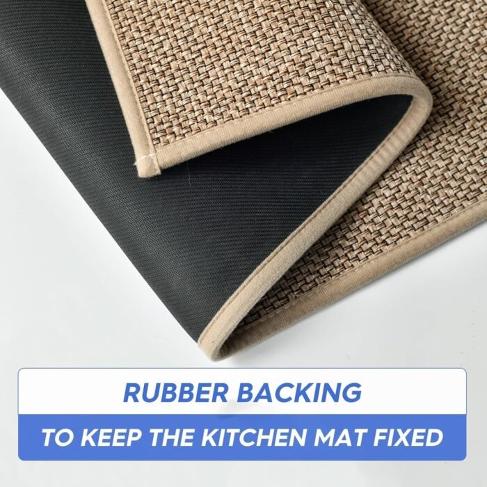 Artoid Mode Washable Non Slip Kitchen Rugs and Mats Set of 2, Rubber Backing Absorbent Kitchen Mats for Floor Front of Sink - 17x29 and 17x47 Inch - Image 3
