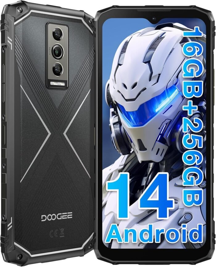 DOOGEE Blade 10 Pro Rugged Phone,10.7mm Ultra-Thin,16GB+256GB Rugged Smartphone,Android 14 Octa Core,6.56" HD+90Hz,50MP+8MP,IP68/IP69K Waterproof Phone,Widevine L1,NFC/Face Unlock