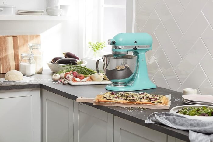 KitchenAid Artisan Series 5 Quart Tilt Head Stand Mixer with Pouring Shield KSM150PS, Removable bowl, Aqua Sky - Image 6