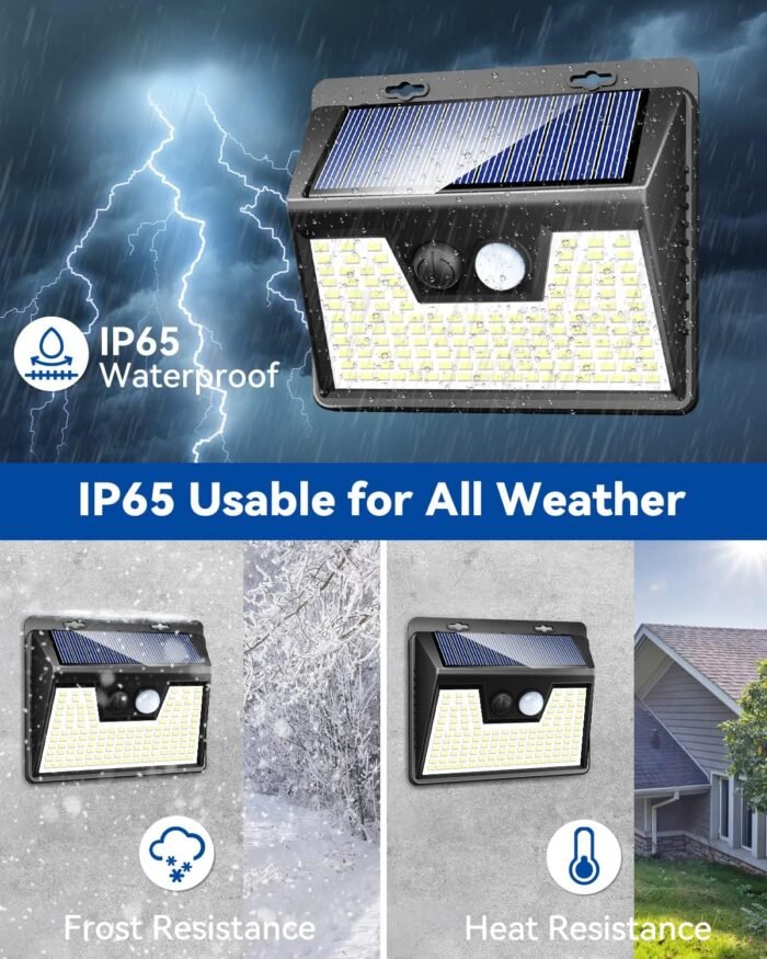 Peasur Solar Lights Outdoor Motion Sensor, 6 Pack 140 LED Bright Solar Powered Fence Light Waterproof, 3 Modes Solar Security Wall Lighting for Outside Yard Deck Garden - Image 4