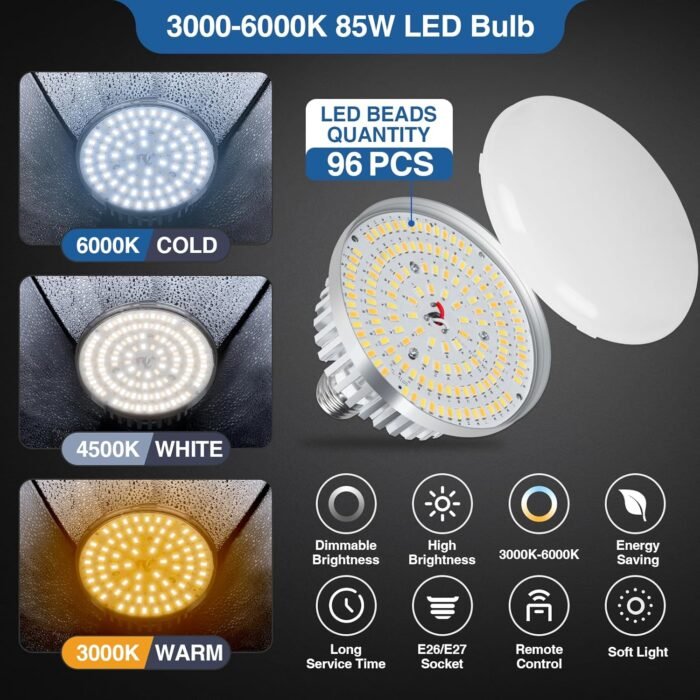EMART Softbox Lighting Kit, 16"X16" Soft Box | 3000K-6000K 85W LED Bulbs with Remote | 65" Tripod, Professional Softbox Photography Lighting Kit for Studio Lights, Portrait, Video Recording(1PACK) - Image 2